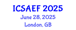International Conference on Sustainable Agriculture, Environment and Forestry (ICSAEF) June 28, 2025 - London, United Kingdom