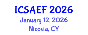 International Conference on Sustainable Agriculture, Environment and Forestry (ICSAEF) January 12, 2026 - Nicosia, Cyprus International Conference on Sustainable Agriculture, Environment and Forestry (ICSAEF) January 12, 2026 - Nicosia, Cyprus