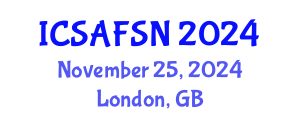 International Conference on Sustainable Agriculture, Food Security and Nutrition (ICSAFSN) November 25, 2024 - London, United Kingdom