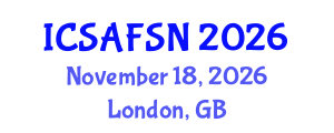 International Conference on Sustainable Agriculture, Food Security and Nutrition (ICSAFSN) November 18, 2026 - London, United Kingdom