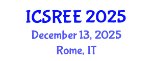 International Conference on Sustainable and Renewable Energy Engineering (ICSREE) December 13, 2025 - Rome, Italy