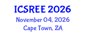 International Conference on Sustainable and Renewable Energy Engineering (ICSREE) November 04, 2026 - Cape Town, South Africa