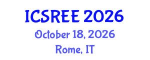 International Conference on Sustainable and Renewable Energy Engineering (ICSREE) October 18, 2026 - Rome, Italy