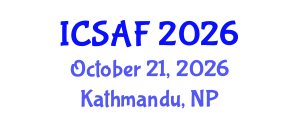 International Conference on Sustainable Aquaculture and Fisheries (ICSAF) October 21, 2026 - Kathmandu, Nepal International Conference on Sustainable Aquaculture and Fisheries (ICSAF) October 21, 2026 - Kathmandu, Nepal