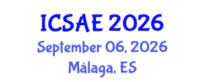 International Conference on Sustainable Architecture and Environment (ICSAE) September 06, 2026 - Málaga, Spain International Conference on Sustainable Architecture and Environment (ICSAE) September 06, 2026 - Málaga, Spain