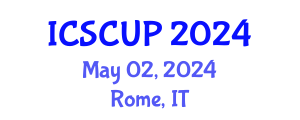 International Conference on Sustainable City and Urban Planning (ICSCUP) May 02, 2024 - Rome, Italy