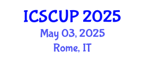 International Conference on Sustainable City and Urban Planning (ICSCUP) May 03, 2025 - Rome, Italy