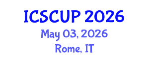 International Conference on Sustainable City and Urban Planning (ICSCUP) May 03, 2026 - Rome, Italy