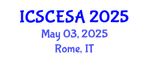 International Conference on Sustainable Civil Engineering and Sustainable Applications (ICSCESA) May 03, 2025 - Rome, Italy