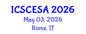 International Conference on Sustainable Civil Engineering and Sustainable Applications (ICSCESA) May 03, 2026 - Rome, Italy