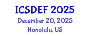 International Conference on Sustainable Development and Ecological Footprint (ICSDEF) December 20, 2025 - Honolulu, United States