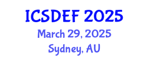 International Conference on Sustainable Development and Ecological Footprint (ICSDEF) March 29, 2025 - Sydney, Australia