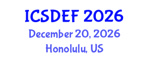 International Conference on Sustainable Development and Ecological Footprint (ICSDEF) December 20, 2026 - Honolulu, United States International Conference on Sustainable Development and Ecological Footprint (ICSDEF) December 20, 2026 - Honolulu, United States