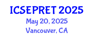 International Conference on Sustainable Energy Production and Renewable Energy Technologies (ICSEPRET) May 20, 2025 - Vancouver, Canada