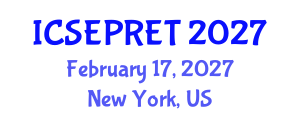 International Conference on Sustainable Energy Production and Renewable Energy Technologies (ICSEPRET) February 17, 2027 - New York, United States International Conference on Sustainable Energy Production and Renewable Energy Technologies (ICSEPRET) February 17, 2027 - New York, United States