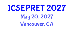 International Conference on Sustainable Energy Production and Renewable Energy Technologies (ICSEPRET) May 20, 2027 - Vancouver, Canada International Conference on Sustainable Energy Production and Renewable Energy Technologies (ICSEPRET) May 20, 2027 - Vancouver, Canada