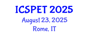 International Conference on Sustainable Pavement Engineering and Technology (ICSPET) August 23, 2025 - Rome, Italy