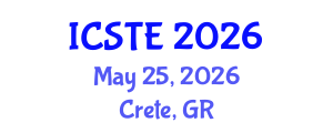 International Conference on Sustainable Tourism and Ecotourism (ICSTE) May 25, 2026 - Crete, Greece International Conference on Sustainable Tourism and Ecotourism (ICSTE) May 25, 2026 - Crete, Greece
