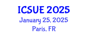 International Conference on Sustainable Urban Environment (ICSUE) January 25, 2025 - Paris, France
