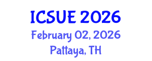 International Conference on Sustainable Urban Environment (ICSUE) February 02, 2026 - Pattaya, Thailand International Conference on Sustainable Urban Environment (ICSUE) February 02, 2026 - Pattaya, Thailand