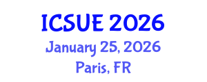 International Conference on Sustainable Urban Environment (ICSUE) January 25, 2026 - Paris, France