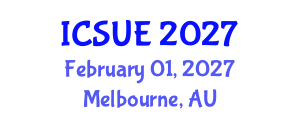 International Conference on Sustainable Urban Environment (ICSUE) February 01, 2027 - Melbourne, Australia International Conference on Sustainable Urban Environment (ICSUE) February 01, 2027 - Melbourne, Australia