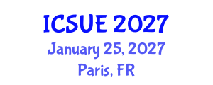 International Conference on Sustainable Urban Environment (ICSUE) January 25, 2027 - Paris, France International Conference on Sustainable Urban Environment (ICSUE) January 25, 2027 - Paris, France