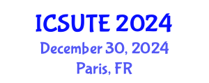 International Conference on Sustainable Urban Transport and Environment (ICSUTE) December 30, 2024 - Paris, France
