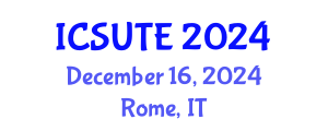 International Conference on Sustainable Urban Transport and Environment (ICSUTE) December 16, 2024 - Rome, Italy