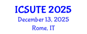 International Conference on Sustainable Urban Transport and Environment (ICSUTE) December 13, 2025 - Rome, Italy
