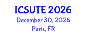 International Conference on Sustainable Urban Transport and Environment (ICSUTE) December 30, 2026 - Paris, France International Conference on Sustainable Urban Transport and Environment (ICSUTE) December 30, 2026 - Paris, France