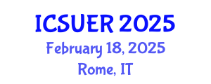 International Conference on Sustainable Urbanism and Environmental Resilience (ICSUER) February 18, 2025 - Rome, Italy