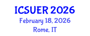 International Conference on Sustainable Urbanism and Environmental Resilience (ICSUER) February 18, 2026 - Rome, Italy