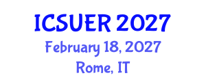 International Conference on Sustainable Urbanism and Environmental Resilience (ICSUER) February 18, 2027 - Rome, Italy International Conference on Sustainable Urbanism and Environmental Resilience (ICSUER) February 18, 2027 - Rome, Italy
