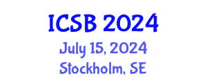 International Conference on Systems Biology (ICSB) July 15, 2024 - Stockholm, Sweden