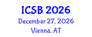 International Conference on Systems Biology (ICSB) December 27, 2026 - Vienna, Austria International Conference on Systems Biology (ICSB) December 27, 2026 - Vienna, Austria