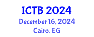 International Conference on Taxonomy and Biodiversity (ICTB) December 16, 2024 - Cairo, Egypt