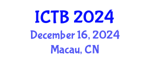 International Conference on Taxonomy and Biodiversity (ICTB) December 16, 2024 - Macau, China