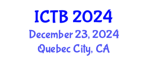 International Conference on Taxonomy and Biodiversity (ICTB) December 23, 2024 - Quebec City, Canada