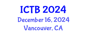 International Conference on Taxonomy and Biodiversity (ICTB) December 16, 2024 - Vancouver, Canada