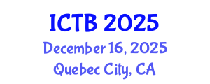 International Conference on Taxonomy and Biodiversity (ICTB) December 16, 2025 - Quebec City, Canada