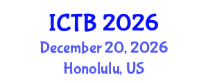 International Conference on Taxonomy and Biodiversity (ICTB) December 20, 2026 - Honolulu, United States International Conference on Taxonomy and Biodiversity (ICTB) December 20, 2026 - Honolulu, United States