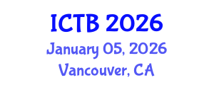 International Conference on Taxonomy and Biodiversity (ICTB) January 05, 2026 - Vancouver, Canada International Conference on Taxonomy and Biodiversity (ICTB) January 05, 2026 - Vancouver, Canada