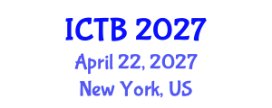 International Conference on Taxonomy and Biodiversity (ICTB) April 22, 2027 - New York, United States International Conference on Taxonomy and Biodiversity (ICTB) April 22, 2027 - New York, United States