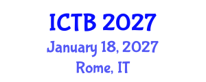 International Conference on Taxonomy and Biodiversity (ICTB) January 18, 2027 - Rome, Italy International Conference on Taxonomy and Biodiversity (ICTB) January 18, 2027 - Rome, Italy