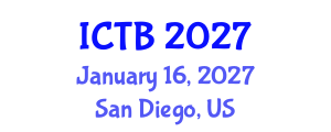 International Conference on Taxonomy and Biodiversity (ICTB) January 16, 2027 - San Diego, United States International Conference on Taxonomy and Biodiversity (ICTB) January 16, 2027 - San Diego, United States