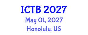 International Conference on Taxonomy and Biodiversity (ICTB) May 01, 2027 - Honolulu, United States International Conference on Taxonomy and Biodiversity (ICTB) May 01, 2027 - Honolulu, United States
