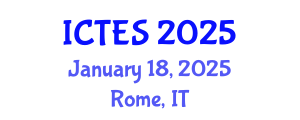 International Conference on Teaching and Education Sciences (ICTES) January 18, 2025 - Rome, Italy