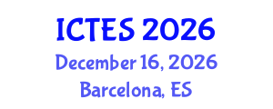 International Conference on Teaching and Education Sciences (ICTES) December 16, 2026 - Barcelona, Spain International Conference on Teaching and Education Sciences (ICTES) December 16, 2026 - Barcelona, Spain