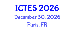 International Conference on Teaching and Education Sciences (ICTES) December 30, 2026 - Paris, France International Conference on Teaching and Education Sciences (ICTES) December 30, 2026 - Paris, France